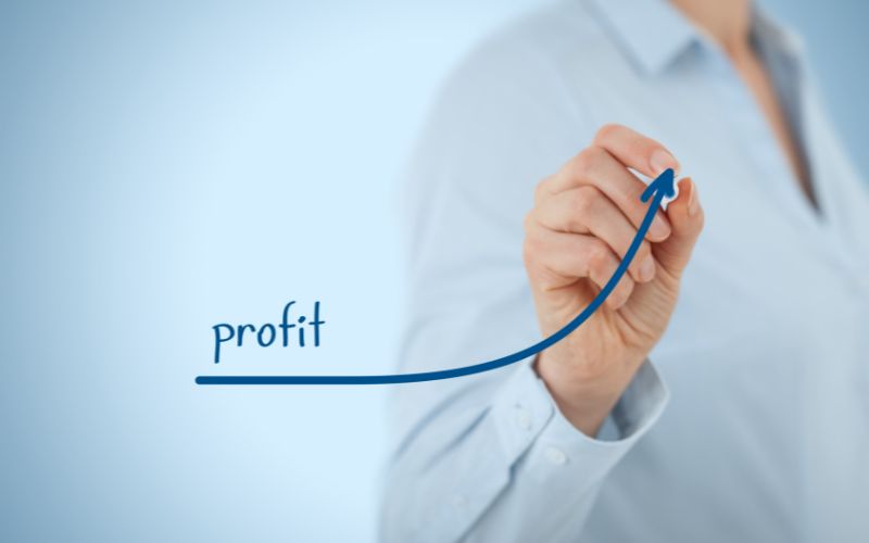 Pfeil der Profit zeigt
