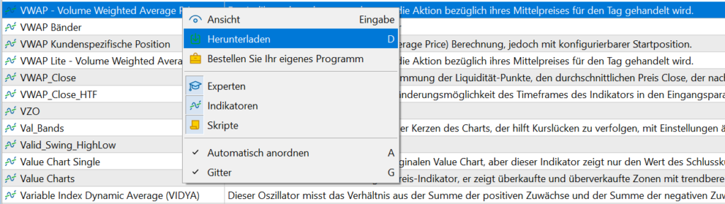 MetaTrader 5 - MT5 - VWAP herunterladen